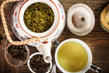 Teapot and a cup