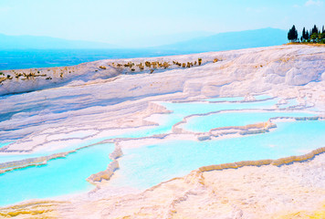 Travertines in Pamukkale, Turkey