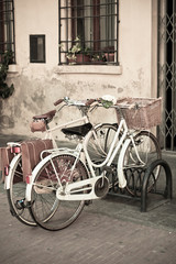 City White Bicycles with Basket