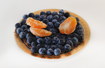 tangerine and blue berries