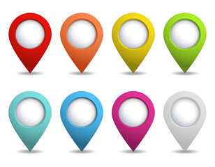 set of bright map pointers