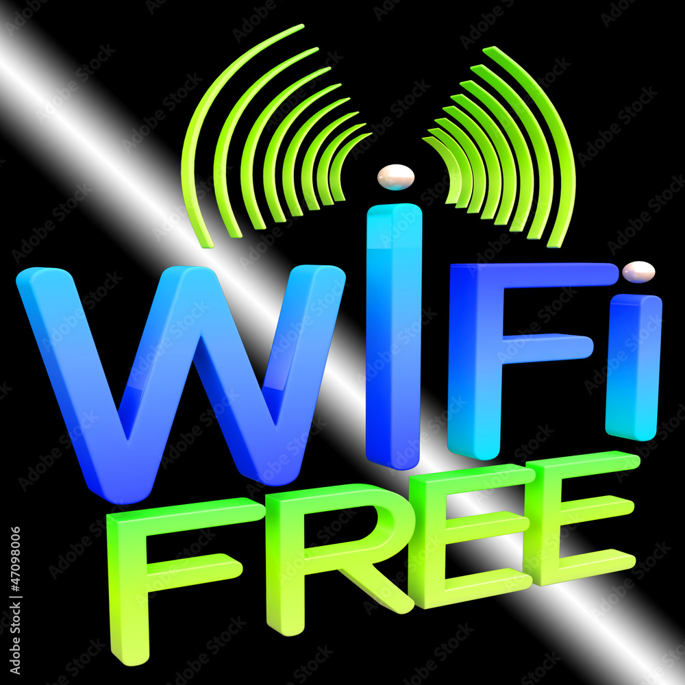 Poster Bright Wifi Internet Symbol Shows Coverage Or Connection
