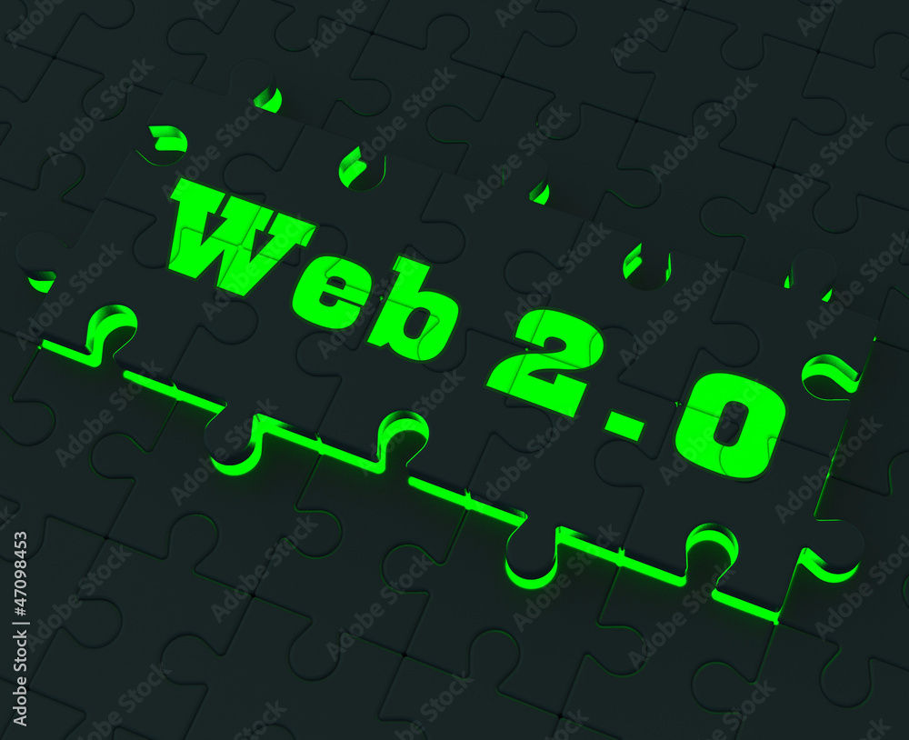 Poster web 2.0 puzzle shows social networking