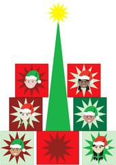 Obraz premium Christmas Kid Present Tree