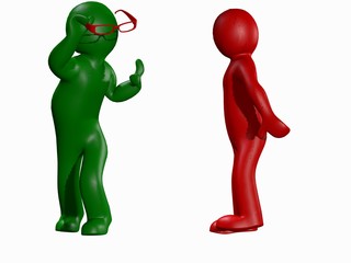 3d men and optical eyeglasses.