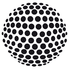 Naklejki  Abstrakcyjna kula 3D z kręgów - na białym tle