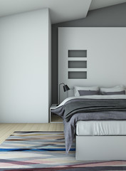 bedroom in grey