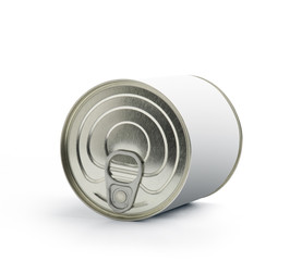 Food Can with Blank Tag isolated on White