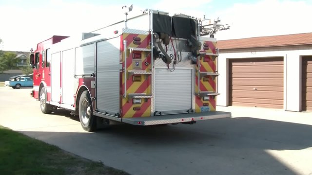 Fire Truck Driving Away