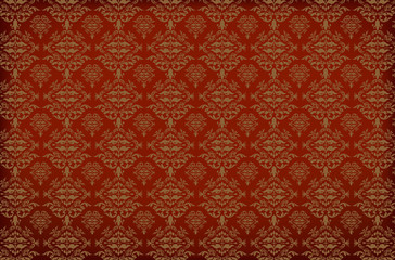 Golden vintage ornament on dark background