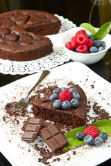 chocolate cake with fresh berry