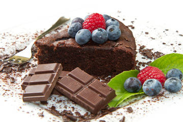 chocolate cake with fresh berry