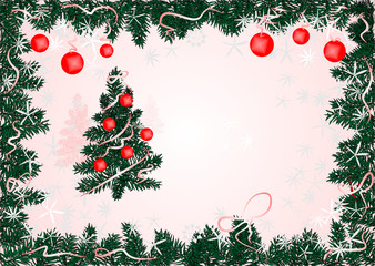 Новогодняя елка. Праздник. Открытка.