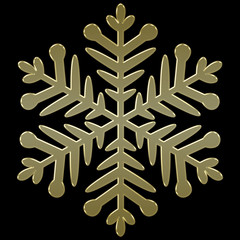 Schneeflocke gold auf schwarz