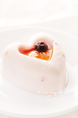 Heart-shaped dessert for Valentine's Day