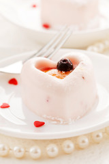 Heart-shaped dessert for Valentine's Day