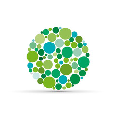 Green spheres background   Vector © puckillustrations
