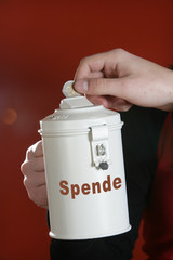 Eine Spendendose