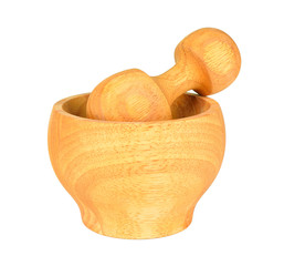 Wooden mortar, shooting in high key