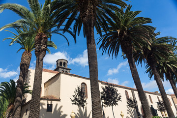 Fototapeta na wymiar Bell Tower of Iglesia de La Concepcion in La Laguna, Tenerife Sp
