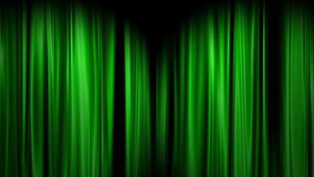 Green Curtains open, white background