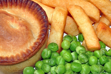 Meat Pie Chips And Peas