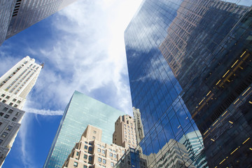 Fototapeta na wymiar Widok na wieżowce Manhattanu