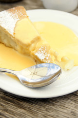 Apple pie with custard a favourite British dessert