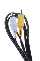 Audio plug isolated on white background