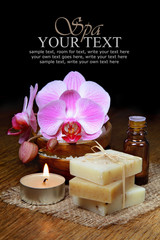 Spa aromatherapy and natural soap bar with orchids