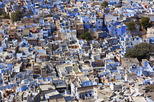 Jodhpur the "Blue City" in Rajasthan, India.