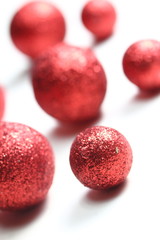 red glitter spheres background