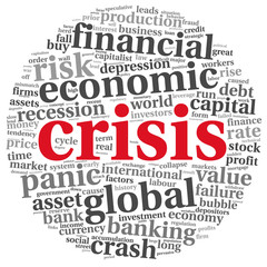 Crisis concept on white