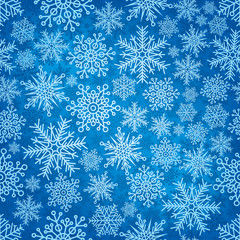Fototapeta na wymiar Jednolite wzór z noworocznych śnieżynkami
