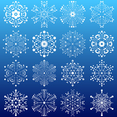 set of snowflakes.