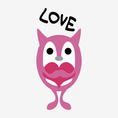 Cute little creature holding a heart