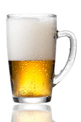 mug of beer isolated on white