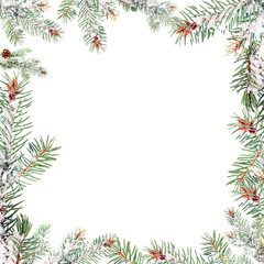 Frame - Fir Branch with snow