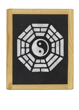 Bagua Symbol auf Kreidetafel