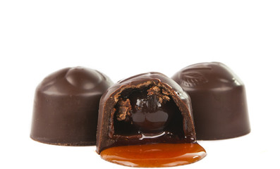 Candy with sweet cherry,chocolate and syrup liquors