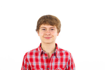 attractive smiling boy in studio