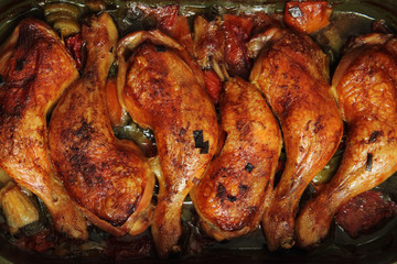 grilled chicken legs as very nice food background