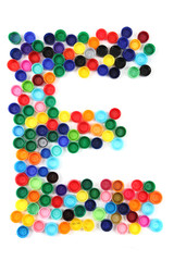 E letter from plastic alphabet