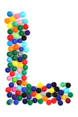 L letter from plastic alphabet