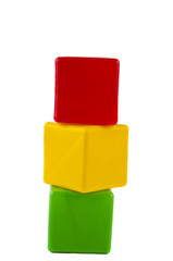 color box of bricks isolated