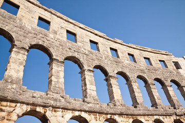 Obraz premium Wall of the coliseum in Pula. Croatia
