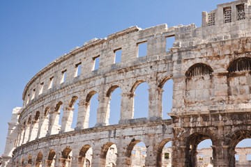 Ancient Roman Amphitheater in Pula. Croatia