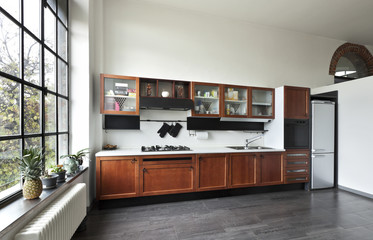 beautiful house, interior, view of the kitchen