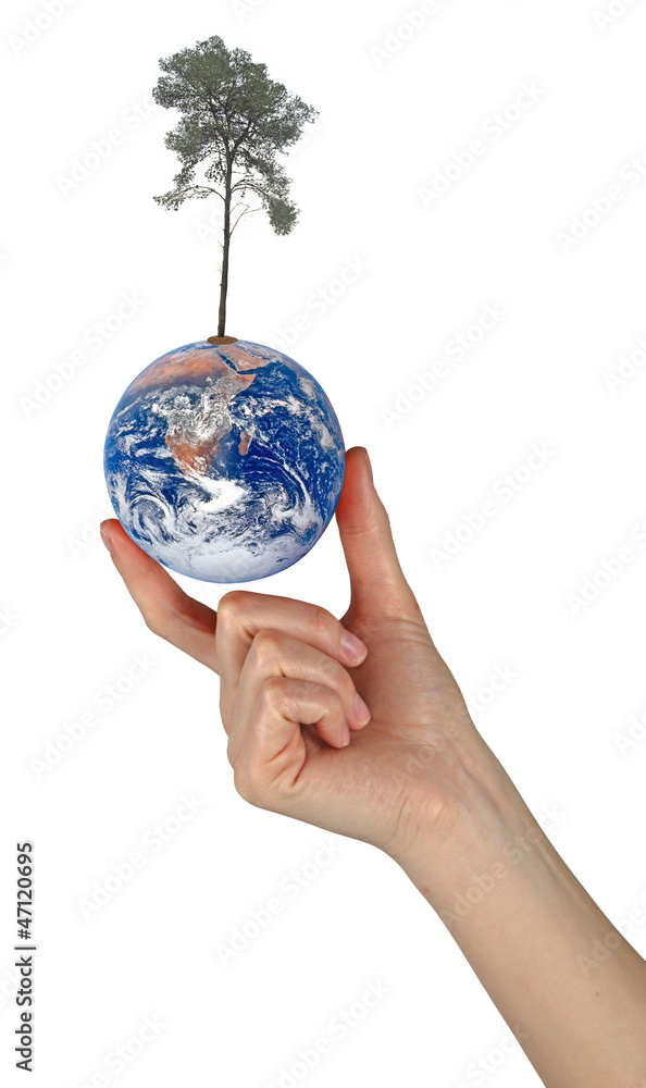 Wall mural tree on earth as a symbol of peace.elements of this image furnis