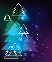Christmas card with fir trees - 47120874